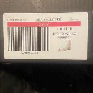 IDIFU Silver Glitter Block Heels